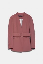 LAPELLESS BELTED BLAZER at Zara